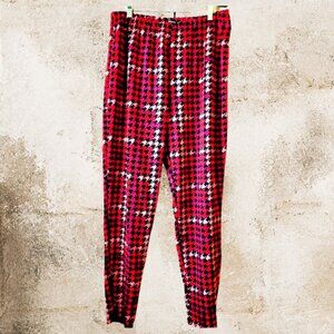 Red, Black, Coral, Dogtooth Trim Leggings/Trousers (2X)